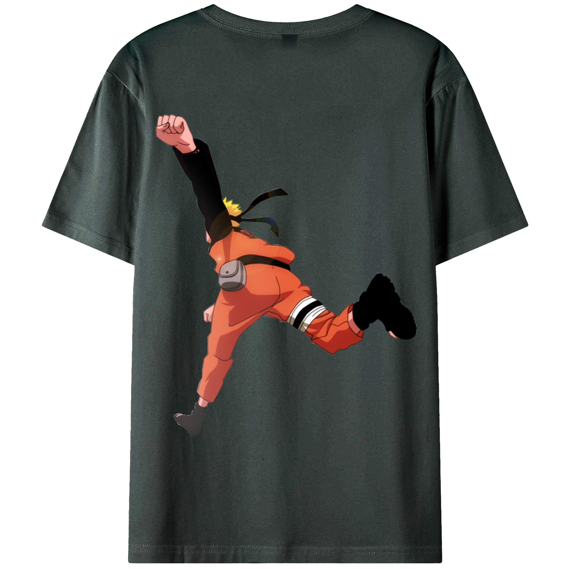 （画像用） NARUTO -ナルト- うずまき ナルト Uzumaki Naruto 綿100％ メンズ半袖Tシャツ（バックプリント） 通気性